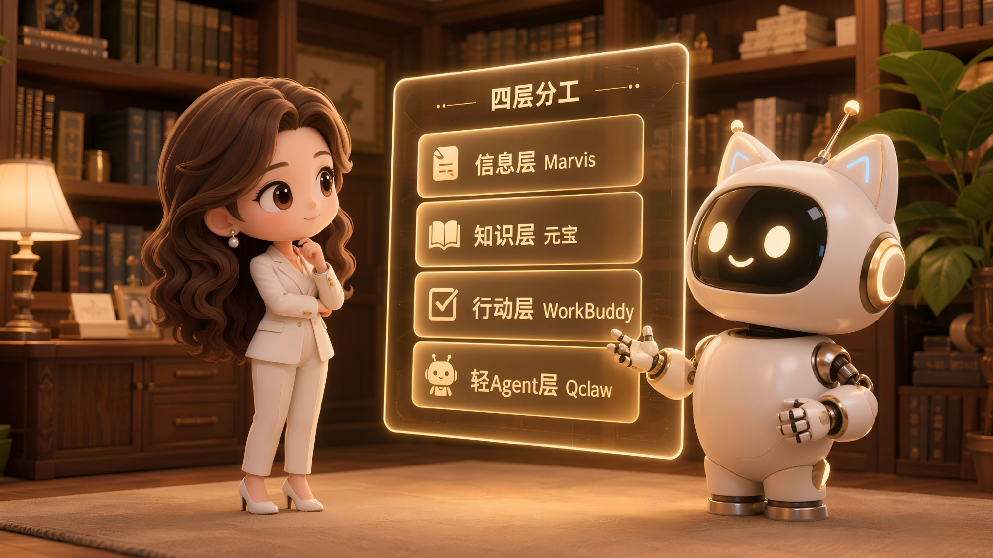四层分工：信息·知识·行动·轻Agent