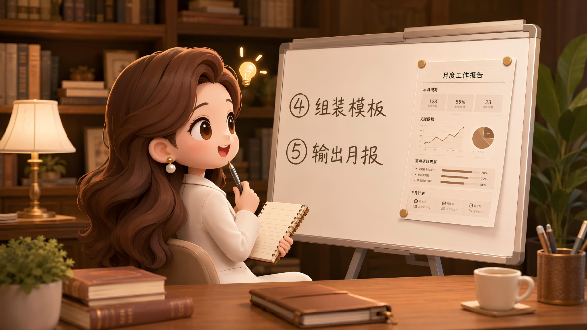 第四步组装模板·第五步输出月报